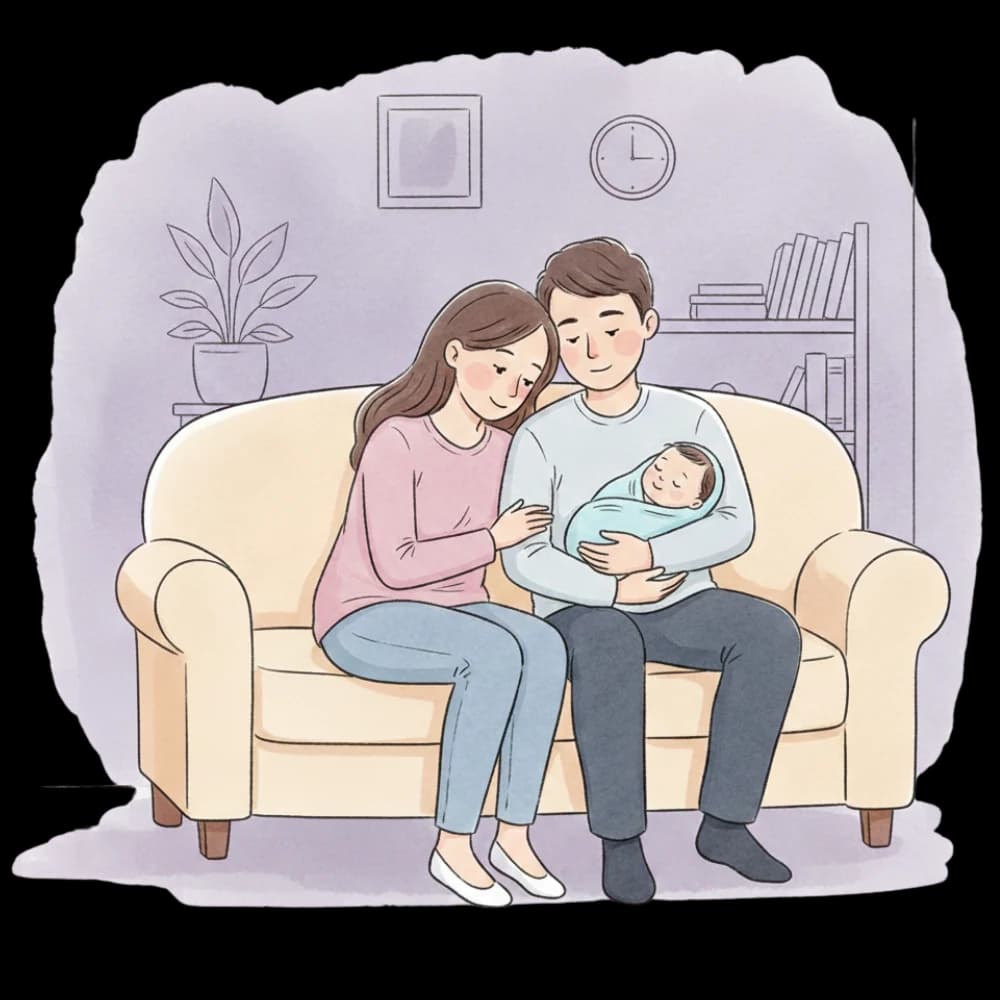 Andriy and Selene with their new baby
